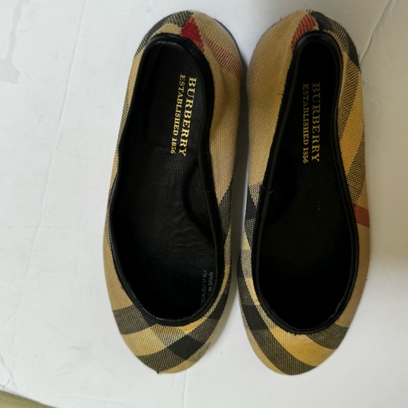 Burberry Adelle Nova Check Ballet Flats Shoes Leather Girls Cotton Logo Plaid 12 - Picture 6 of 16